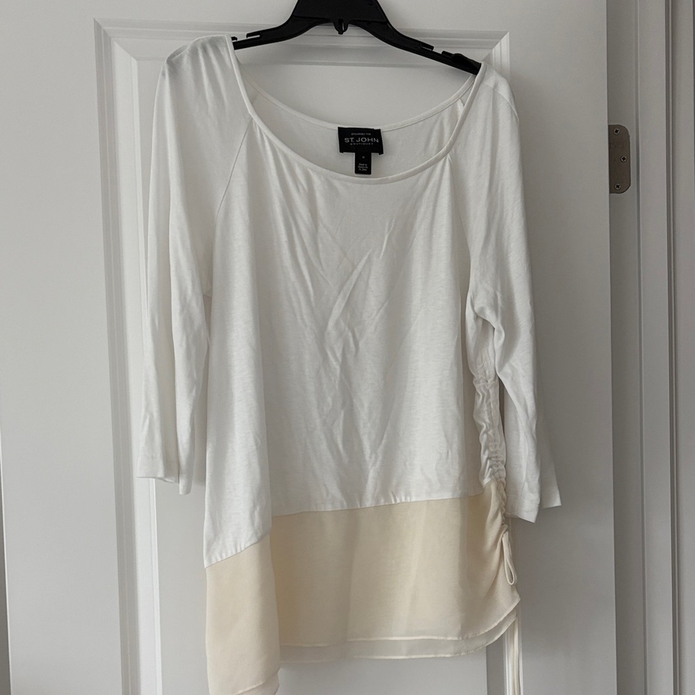 St. John Collection White and Cream Blouse